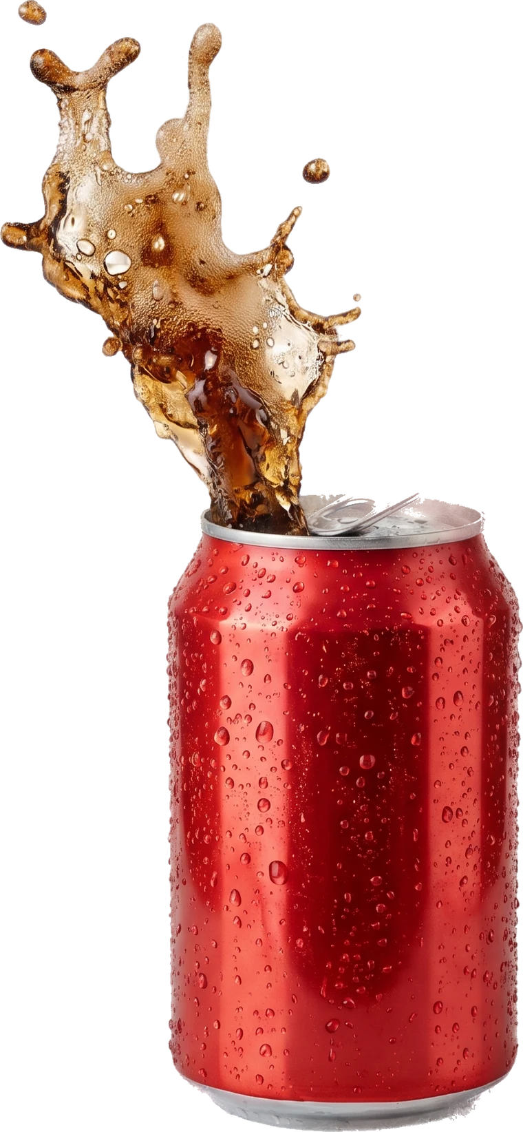 Lata de refresco con splash de cola